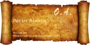 Ogrin Alexia névjegykártya